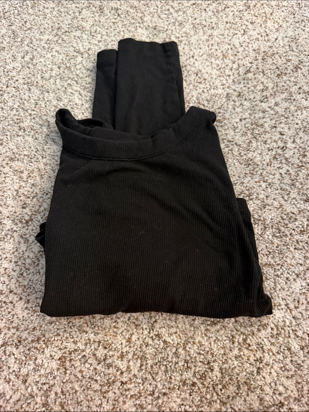 PINK Victoria's Secret Black Ribbed Long Sleeve Tee
